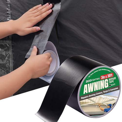 ECOHomes Awning, Tent & Canvas Repair Tape (Black, 3 Inch x 30 Feet) - color: Black, size: 3 Inch By 30 FT