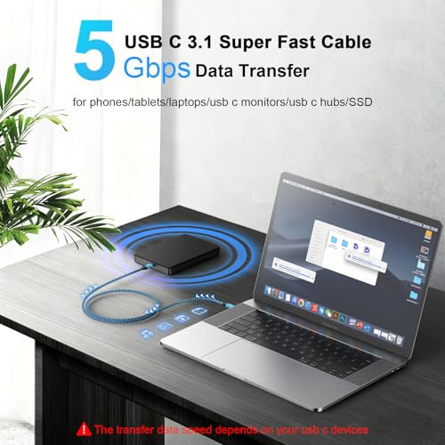 Samsung Charger Super Fast Charging 240W Type C Charger Cord 2Pack 3FT | Braided USB C to USB C Android Charger Cable for Samsung Galaxy S26 Ultra/S25/S24/S23/S22/S21/S20/iPhone 17 Pro Max/17/16/15