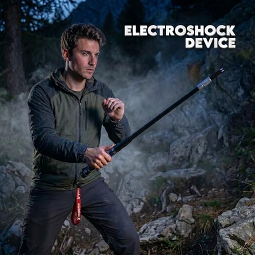 Tactical Walking Stick with Dual LED Light & Emergency Power Bank | Collapsible Tactical Hiking Pole with USB Fan, Solar Charging & Camping Tripod | Aircraft Grade Aluminum