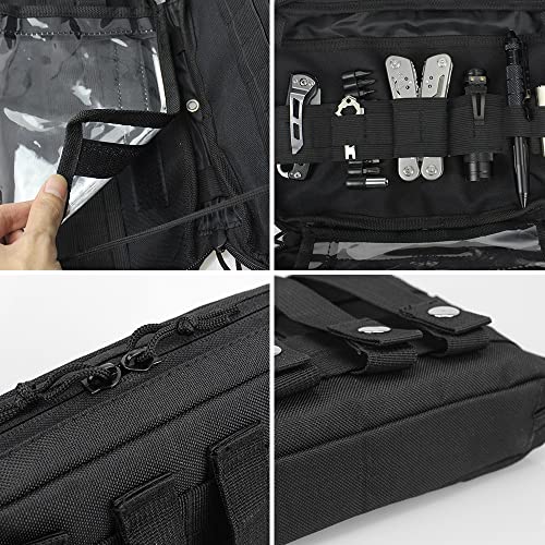 WYNEX Tactical Admin Molle Pouch, Medical EDC EMT Utility Bag Shell Design Attachment Pouches 1000D Nylon Hiking Belt Bags - color: Black (Upgraded)