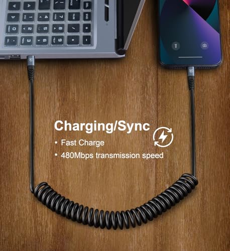 2Pack Coiled USB C to USB C Charger Cable for Car Type C Fast Charger Cable | for iPhone 17/16/15/Plus/Pro/Pro Max/MacBook Pro 2020/iPad Pro 2020/iPad Air 4/Samsung Galaxy S26 and More USB C Devices - color: Black, size: 3FT, style: USB C to USB C