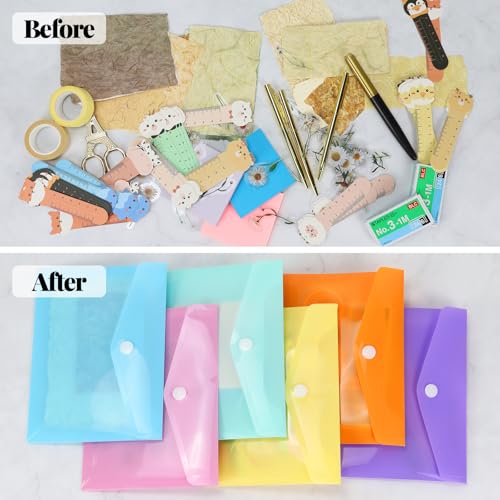 Plastic Envelopes 12 Pack Clear Document Folders, 4.21 * 2.95 inch - size: 4.21 * 2.95 inch