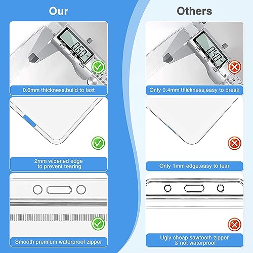 10 Pack Card Holder Vertical Clear Plastic Waterproof Name Tag Holder Fit Ship Cards, Social Security Card and Gift Card, Name Tag Holder for Nurse, Teacher and Student