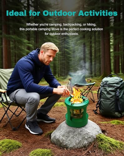 Camping Picnic Burner Furnace, Efficient Portable Camping Stove, Backpacking Oil Stoves Cooker Cookware, Handy Outdoor Portable Kerosene Stove (Round-2PC) - size: Round-2PC