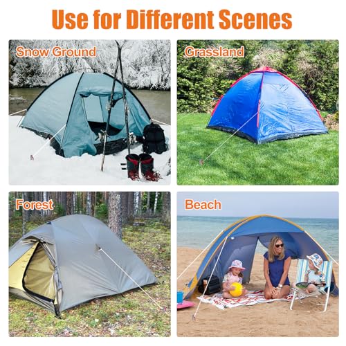 Eurmax USA Hiking Camping Tent Stakes and Hammer Set Lightweight Multi-Function Tent Hammer with Tent Stake Remover,Tent Pegs for Camping, Hiking, Backpacking, Gardening(Silver Stakes) - color: silver, style: Stakes&Hammer