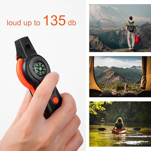 Emergency Survival Function Whistle, Outdoor Multifunctional Tool Safety Whistle with Lanyard, Ideal for Kayaking, Boating, Hiking, Camping, Climbing, Hunting,Rescue Signaling - color: grey 2