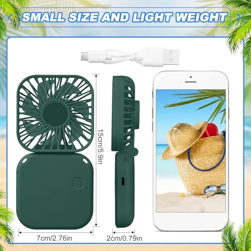 Hortsun 6 Pcs Portable Necklace Fan Bulk Gift, Black, Dark Green, Navy Blue - color: Black, Dark Green, Navy Blue