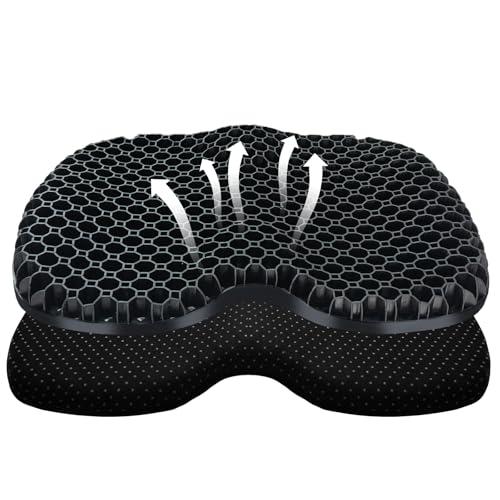 Kayak Seat Cushion, Thicken Anti Slip Waterproof Gel Kayak Seat, Portable Canoe Rowing Rubber Dinghy Pad for Stadium Sit in Kayak Inflatable Fishing Kayak Canoe Kayak Accessories - color: Black