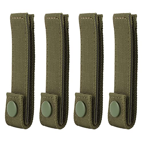 MOLLE Straps with Snaps for Backpack - MOLLE Attachment Straps - MOLLE Webbing Accessories - MOLLE connectors - MOLLE Pack Straps - Tactical Strap Connectors - color: OD Green