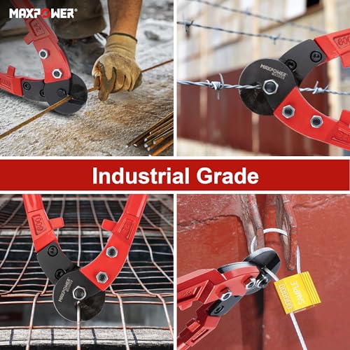 MAXPOWER Wire Cutters, 24-Inch Heavy Duty Wire Rope Cutter, Heavy Duty Strength Steel Cable Cutter for Hard Wire Ropes, Stainless Steel Wires - size: 24"