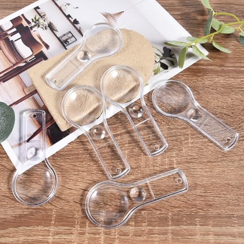 SenseYo 15 PCS Mini Magnifying Glass for Kids 5X 10X Small Clear Kid Magnifier for Seniors Reading Close Work Book Newspaper Study Hobby Nature Exploration Scientific Activities - size: 15