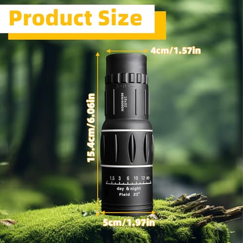 16X52 High Powered Monocular Telescope for Adults with Upgraded 52mm Objective Lens, Suitable as Mens Gifts Ideas for Camping, Hiking, Bird Watching and Hunting