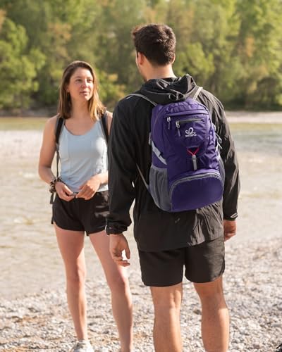 WATERFLY Small Lightweight Packable Backpack: 20l Ultra Light Foldable Travel Hiking Camping Daypack Day Pack for Man Woman | 20L,Recycled nylon material,Multi-compartment storage,Water-resistant,Everyday carry,Ultra Light Foldable Travel Day Pack - color