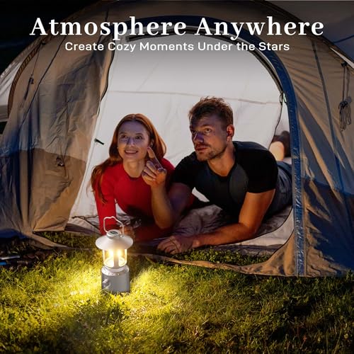 Camping Lantern Rechargeable, Telescopic 8000mAh Camping Light - color: Silver