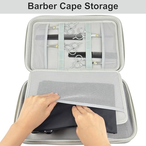 Barber Bag Clipper Case, Barber Carrying Case Organizer Box-Grey | Adjustable Shoulder Strap, Mens Barber Accessories Bag for Clippers and Supplies, Hard Travel Case for Hair Cutting Grooming - color: Grey