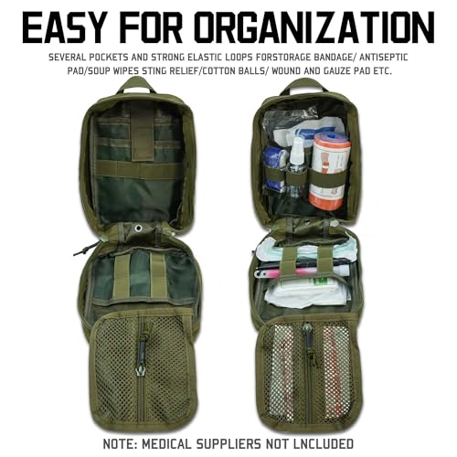 Molle Ifak Pouch, Rip Away Molle Tactical Medical Pouch, Empty First Aid Kit Bag for Duty Belt (1 Pack-Green) - color: 1 Pack-green