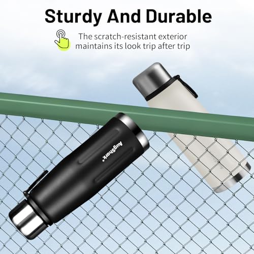 20oz Vacuum Insulated Stainless Steel Thermoses with Foldable Handle & Leakproof Lid, Slim Travel Coffee Cup for Hot/Cold Drinks, Fits Car Cup Holders - color: Black-01-20oz