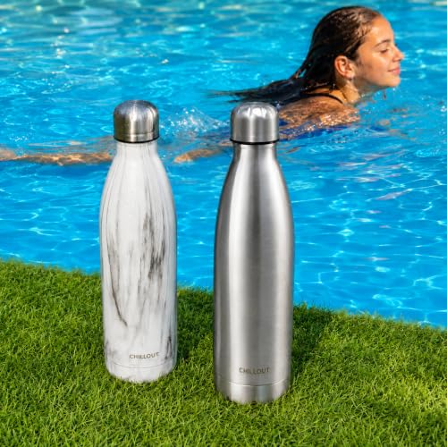 CHILLOUT LIFE 25oz Insulated Stainless Steel Water Bottle, Leak Proof - color: Stainless Steel