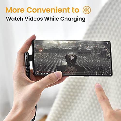AINOPE USB C Cable Right Angle (2-Pack, 10ft+10ft) 3.1A Type C Charger Fast Charging, Resistant Nylon Braided USB A to USB C Charger Cable (Black) - color: Black, size: 10FT+10FT