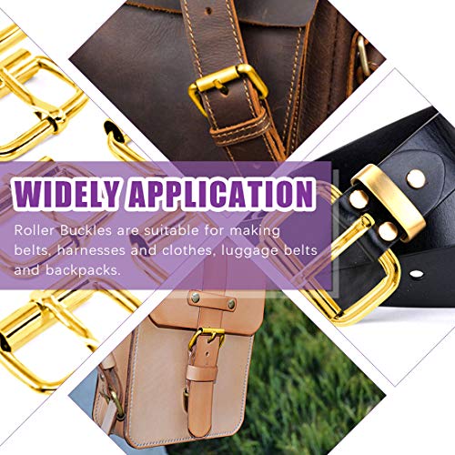 Swpeet 60Pcs 1 Inch / 25mm Heavy Duty Metal Ring Buckle Webbing Belts - color: Gold, style: Metal Roller Buckles