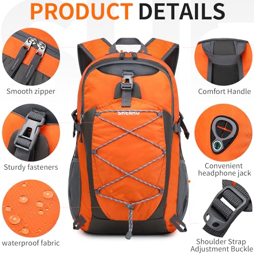 40L Hiking Backpack Lightweight Daypack Waterproof Travel Camping Backpack for Men Women Sport Packable - color: A0-orange