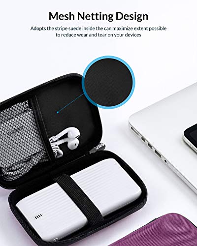ORICO Hard Drive Case 2.5 inch External Drive Storage Carrying Bag Waterproof Shockproof with Inner Size 5.5x3.5x1.0inch for Organizing HDD and Electronic Accessories, Purple(PHD-25) - color: Purple