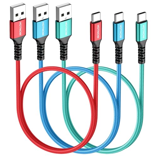 Short USB A to USB C Cable 1.5FT 3Pack, 18 inch USB C 3A Fast Charging Cord - color: Red+Blue+Green, size: 1.5FT