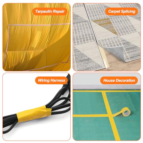 QILIMA Cloth Duct Tape, Waterproof Duct Cloth Fabric, Professional Grade Duct Tape for Photographers,Repairs, DIY, Crafts, Indoor Outdoor Use,2 Inch X 28 Yards, Yellow - color: Yellow