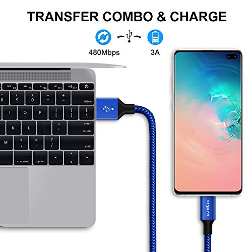 etguuds 6ft USB A to USB C Cable, 2Pack Fast Charging Cord Type C Charger - color: Blue, size: 6ft