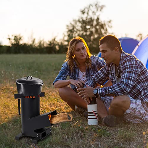 ONLYFIRE GRILLS 3-in-1 Rocket Stove, Camping Wood Burning Stove, GS302 | Portable Camp Grill with Cooking Grate, Flat Top Griddle & Pot Rack, Off-grid for Outdoor Patio Backyard RV Tailgating - style: GS302