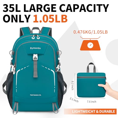 Lightweight Foldable 35L Everyday Backpack, Packable Daypack (Green) - color: 35l-green
