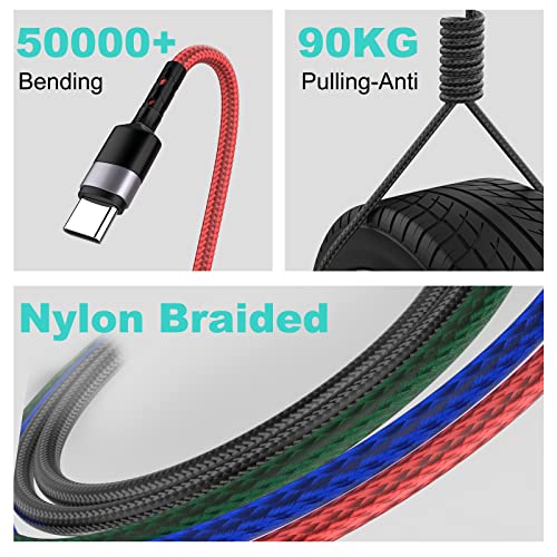 3M/10Ft 6 in 1 Multi USB Universal Phone Charging Cable，USB A/Type C to Lightning*2+Type C+Micro USB Nylon Braided Sync Charger Cord Adapter for Android/iPhone/iOS/Samsung/Huawei-Uber Signs for Car - color: Brown