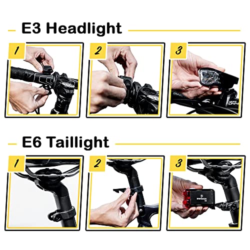 Bike Lights Front and Back LED Bike Light Set. StVZO Rechargeable, for Night Riding, USB Bicycle Light Safety Light Beam for Cars