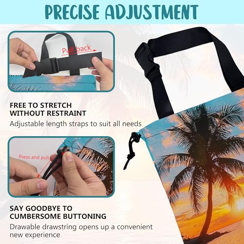 Car Garbage Bag Palm Tree Sunset at a Beach Hanging Canvas Car Trash Bag Drawstring Car Back Seat Organizer for Car Back Front Seat Console with Adjustable Buckle - color: Palm Tree Sunset at a Beach