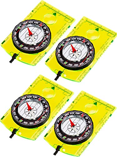 Gejoy 4 pcs Orienteering Compass Advanced Scout Compass for Hiking Wilderness Survival Gifts for Kids Outdoor Hunting Camping Backpacking