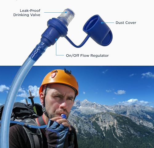 Extra Large 8L Water Bladder (2.1 Gallon) Heavy Duty Hydration Reservoir Bag, Easy-Fill Wide Mouth Opening, Leak-Proof Drinking Tube with Bite Valve Straw