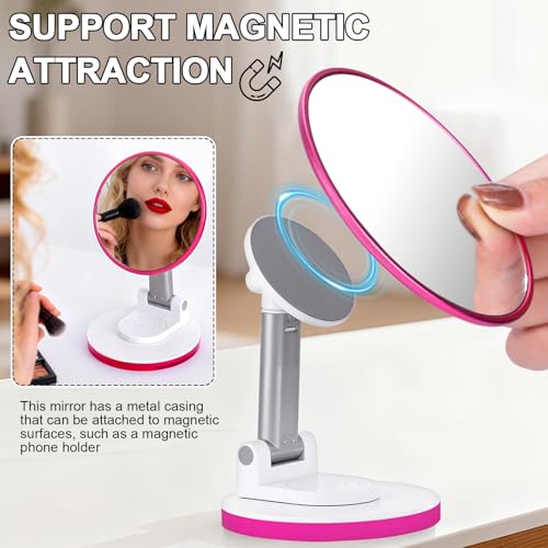 Retro metal compact travel mirror , compact mirror for wallets and pockets - color: Red
