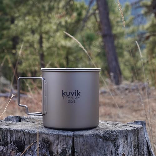 Kuvik Titanium Pot with Lid 650ml (22 oz) - Ultralight and Compact Pot