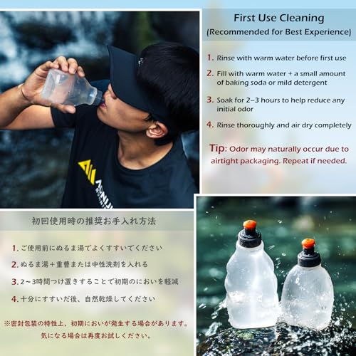 Running Water Bottle Handheld Plastic Flask Hydration Vest Packs Waist Belt Replacement for Runners Marathon Cycling Hiking - color: 01 Water Bottles - 170ml/5.7oz - 2 Packs