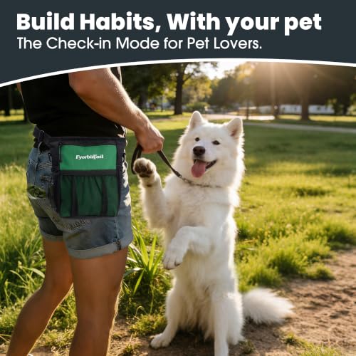 Dog Treat Pouch, 4 Cup Training Bag, Magnetic Closure, 3 Way Wear, Green - color: Green