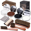 RAPSAKEMOH Shoe Polish Kit, Horsehair Brush Shoe Shine Kit For men - color: Brown
