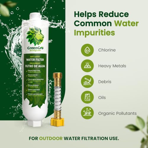 GreenGro Garden Hose Water Filter, KDF + Activated Carbon