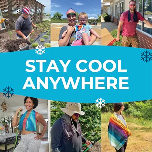 SHAKEitCOOL Original Cooling Towel – Soft, Lightweight, Heat Relief – Perfect for Biking, Running, Yoga, Gym, Gardening – Grand Slam - color: Grand Slam