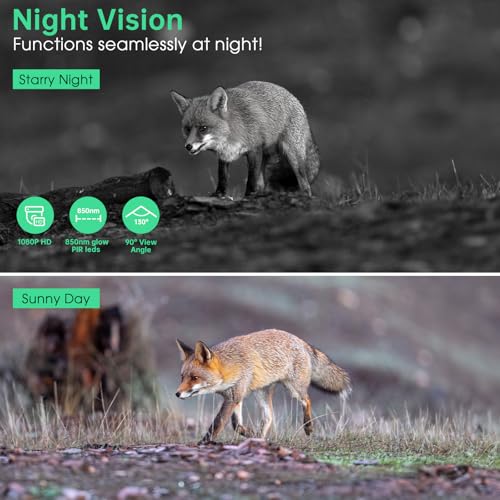 Trail Camera 2 Pack 4K 64MP WiFi Solar Game Camera, 5800mAh Battery, 64GB Memory Card and Ip67 Waterproof Night Vision Trail Cam,130° Wide Angle for Deer & Farm Security - color: Dark grey