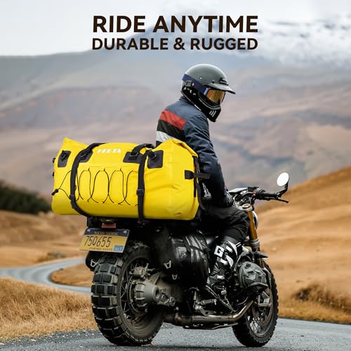 HEETA Waterproof Duffel Bag Travel Motorcycle Dry Bag Backpack 60L/80L/110L - color: Yellow, size: 80L