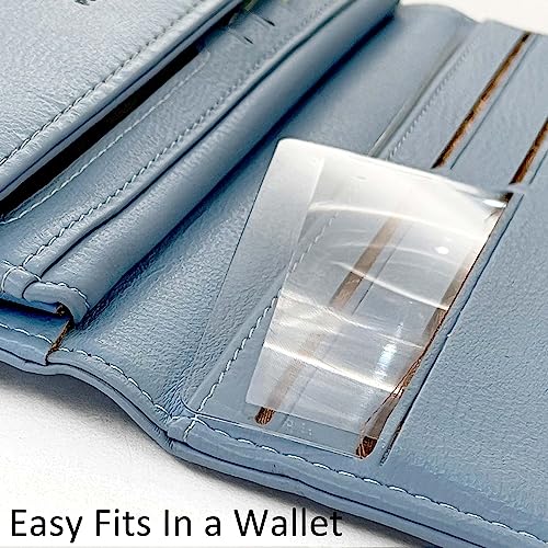 MagDepo 6 Pack Credit Card Size Magnifier Ruler Fire Starter Magnifying Glass Wallet Pocket Magnifier for Reading Small Print, Map, and Book-Blue - color: Sky Blue