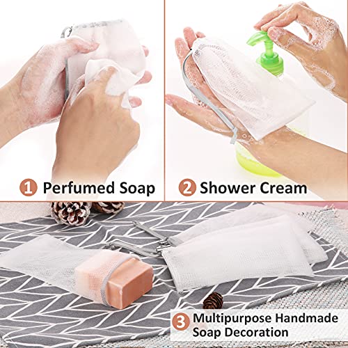 Cobahom 6 Pack 6 x 3.5 Inch Mesh Soap Bag Mesh Foaming Net Soap Sack Bags | Soap Handmade Soap Bubble Mesh Net Bags with Drawstring, Mesh Soap Saver Pouch Bag for Bath & Shower (Gray) - size: 6 Pcs Grey Soap Bag