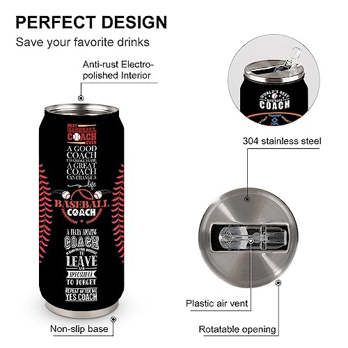 17 Oz Stainless Steel Baseball Coach Travel Tumbler, 500ml/17oz - color: Baseball Coach