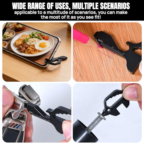 7-in-1 Multitool Card Compact EDC Survival Pocket Tool For Camping Hiking | 7-in-1 wallet-size EDC multitool card with wrenches, opener, screwdrivers, stand & ruler for outdoor & daily use