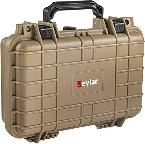 Eylar Protective Gear and Camera Hard Case Waterproof Dry Box with Foam 11.6 Inch 8.3 Inch 3.8 Inch (Tan) - color: Tan